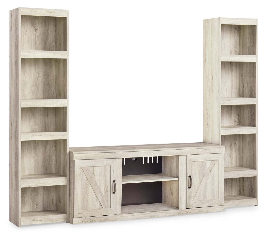 Bellaby Whitewash 3-Piece Entertainment Center - Ashley - Luna Furniture