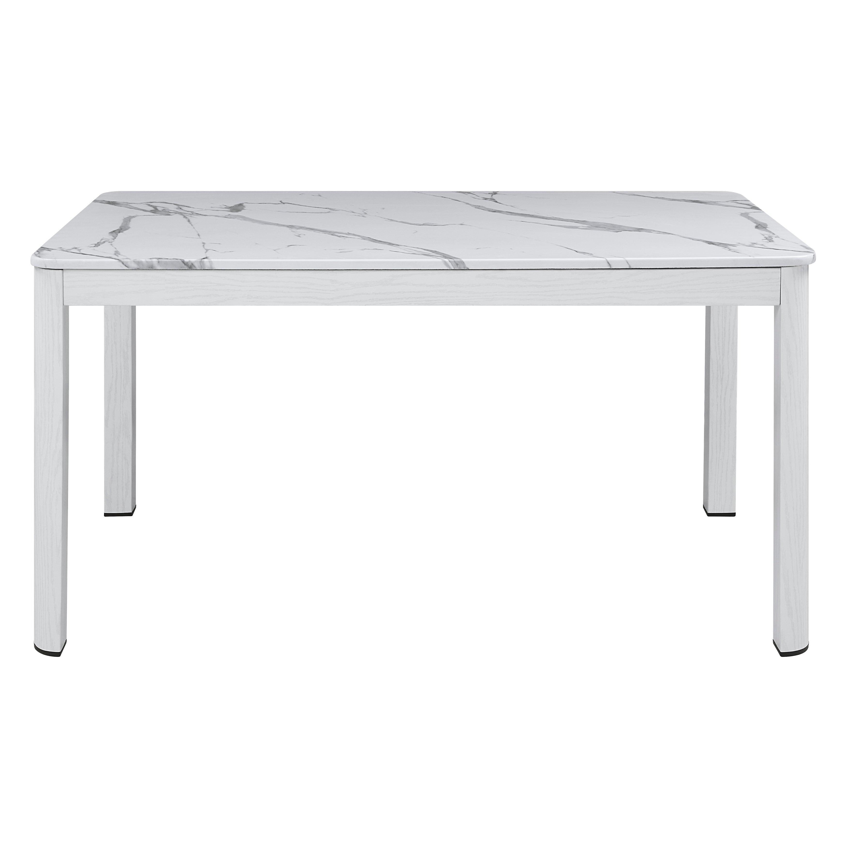 Hollis White/Beige Stone Top Dining Set from Homelegance - Luna Furniture