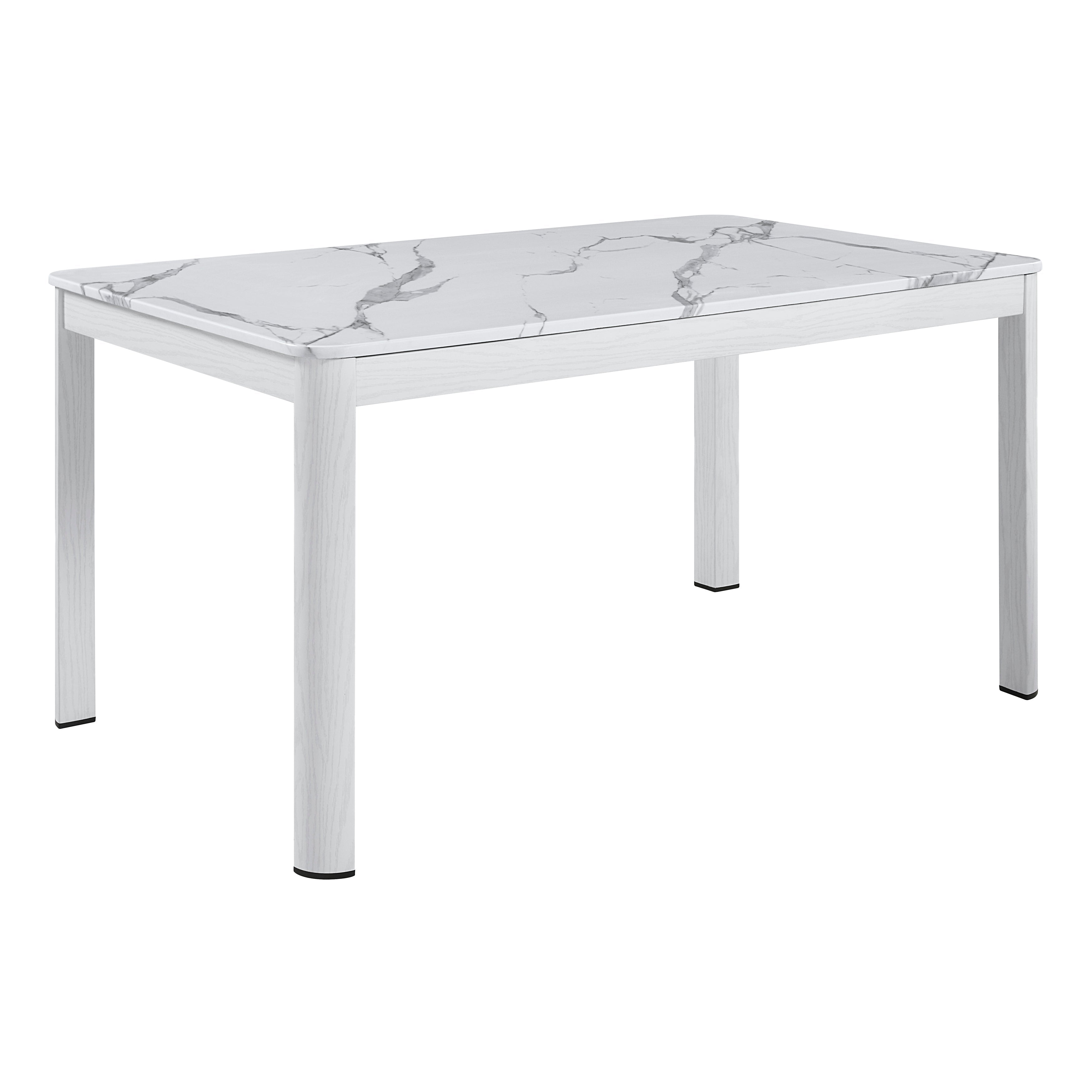 Hollis White/Beige Stone Top Dining Set from Homelegance - Luna Furniture