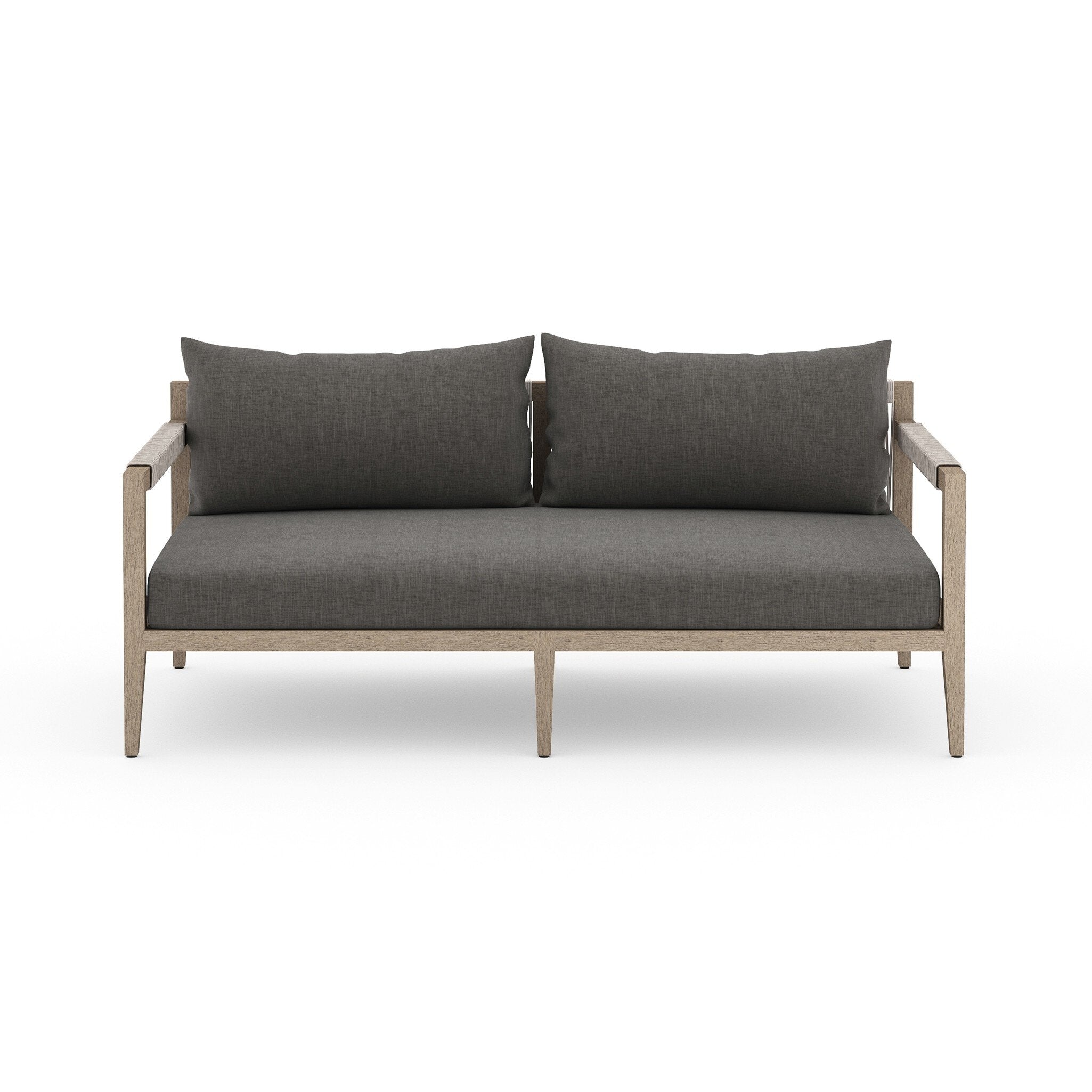 Sherwood Outdoor Sofa, Washed Brown in Venao Charcoal
