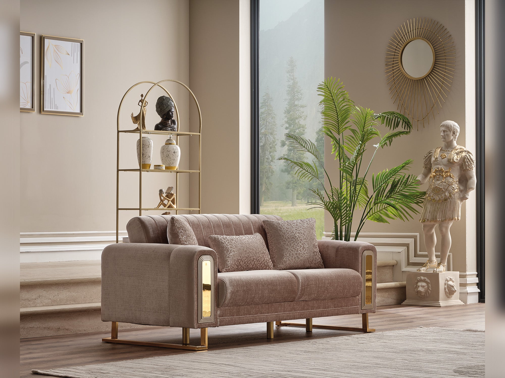 Lotus Convertible Loveseat in Cream