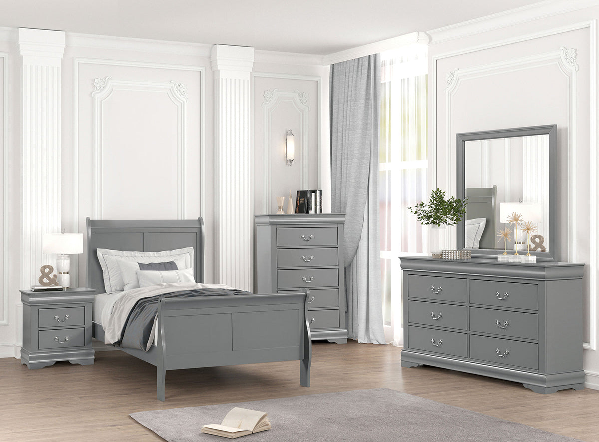 Louis Philippe Gray Transitional Youth Bedroom Set