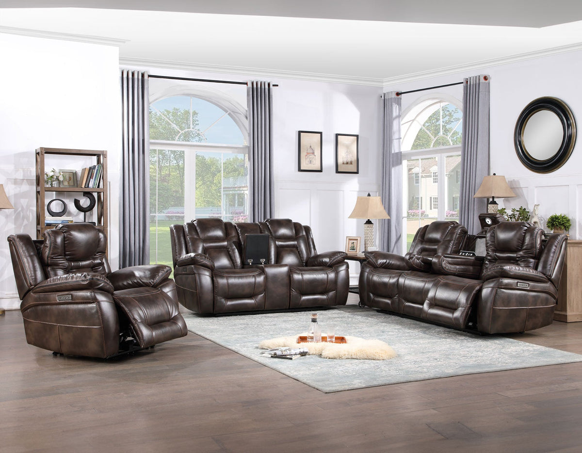 Oportuna Coffee 3-Piece Dual Power Reclining Living Room Set