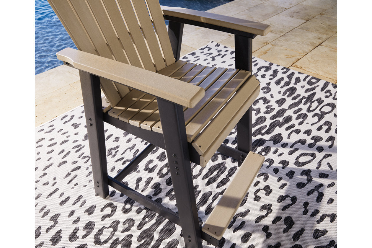Fairen Trail Black/Driftwood Outdoor Counter Height Dining Table with 2 Barstools - Ashley - Luna Furniture