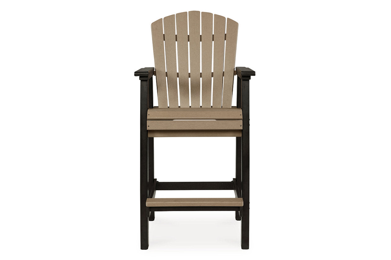 Fairen Trail Black/Driftwood Outdoor Counter Height Dining Table with 2 Barstools - Ashley - Luna Furniture