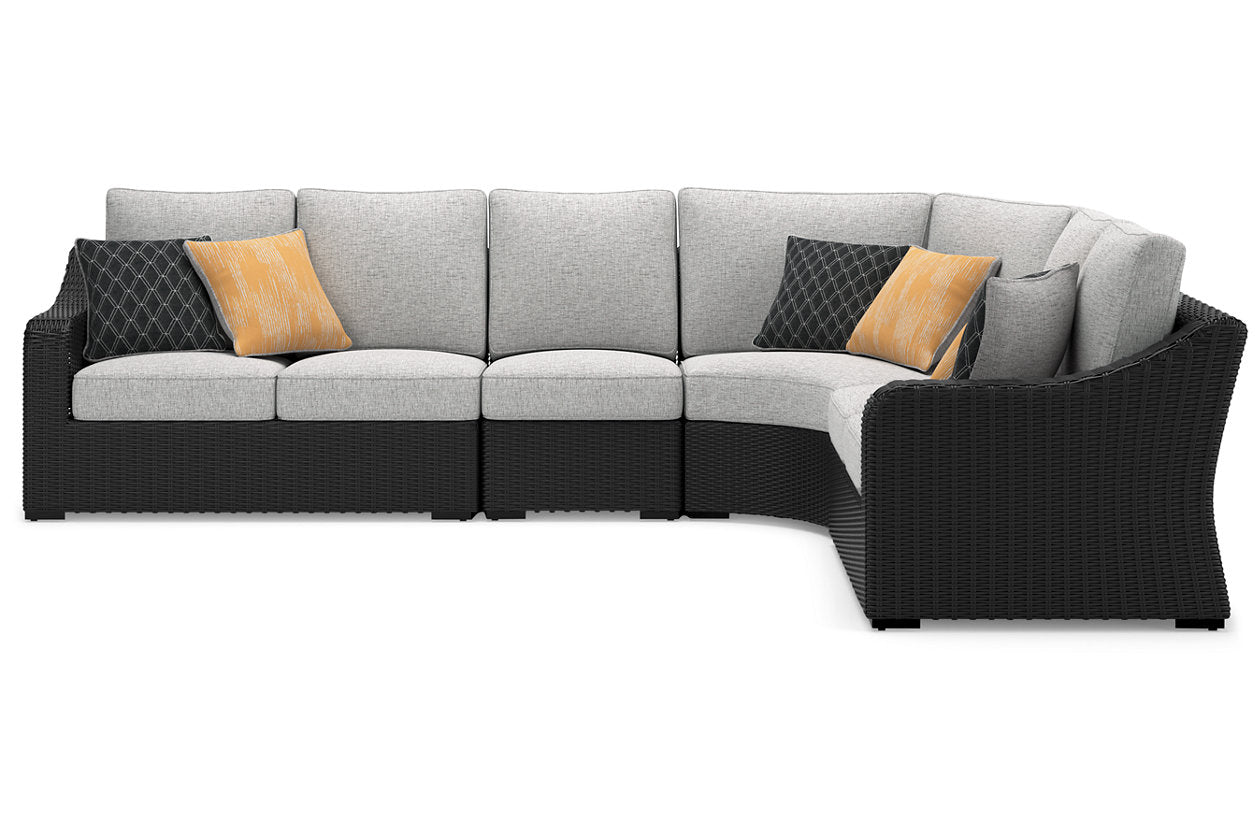 Beachcroft Black 4-Piece Outdoor Sectional - Ashley - Luna Furniture
