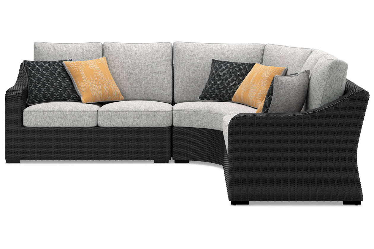 Beachcroft Black 3-Piece Outdoor Sectional - Ashley - Luna Furniture