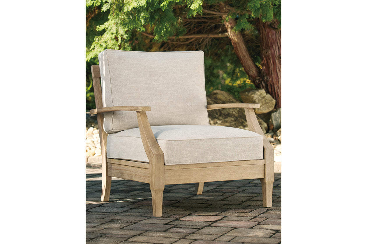 Clare View Beige Outdoor Loveseat and 4 Lounge Chairs - Ashley - Luna Furniture