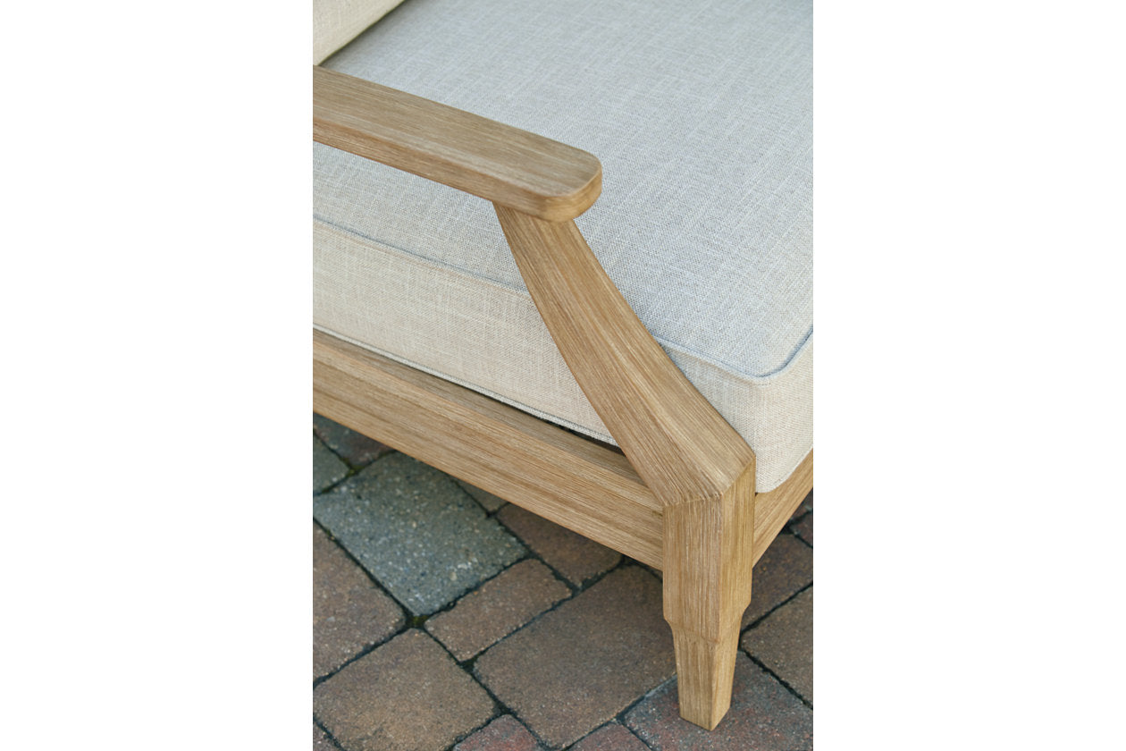 Clare View Beige Outdoor Sofa, Loveseat and Lounge Chair - Ashley - Luna Furniture