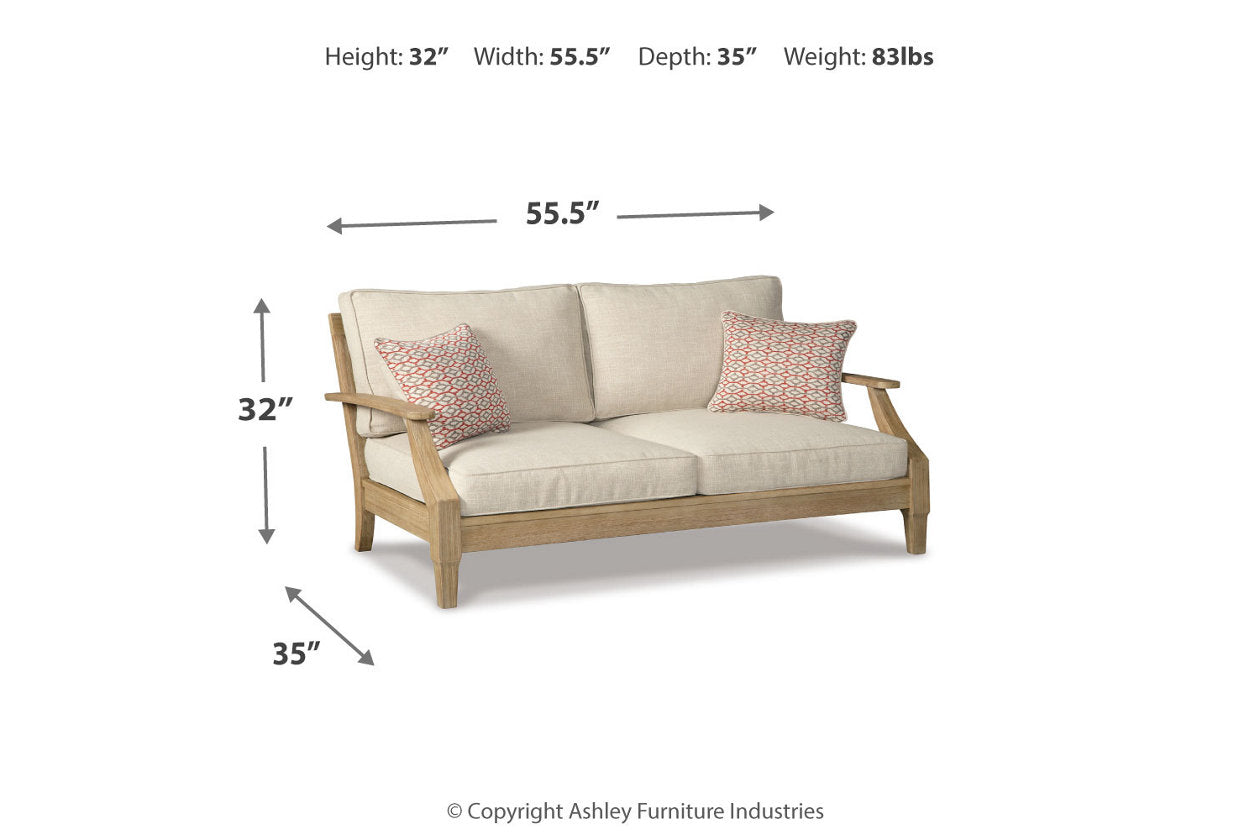Clare View Beige Outdoor Loveseat and 4 Lounge Chairs - Ashley - Luna Furniture