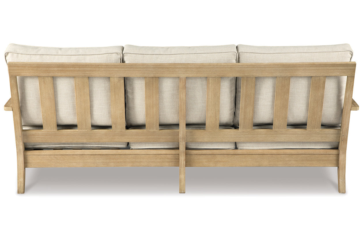 Clare View Beige Outdoor Sofa, Loveseat and Lounge Chair - Ashley - Luna Furniture