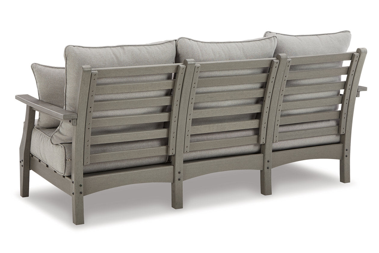 Visola Gray Outdoor Sofa, 2 Lounge Chairs and Coffee Table - Ashley - Luna Furniture