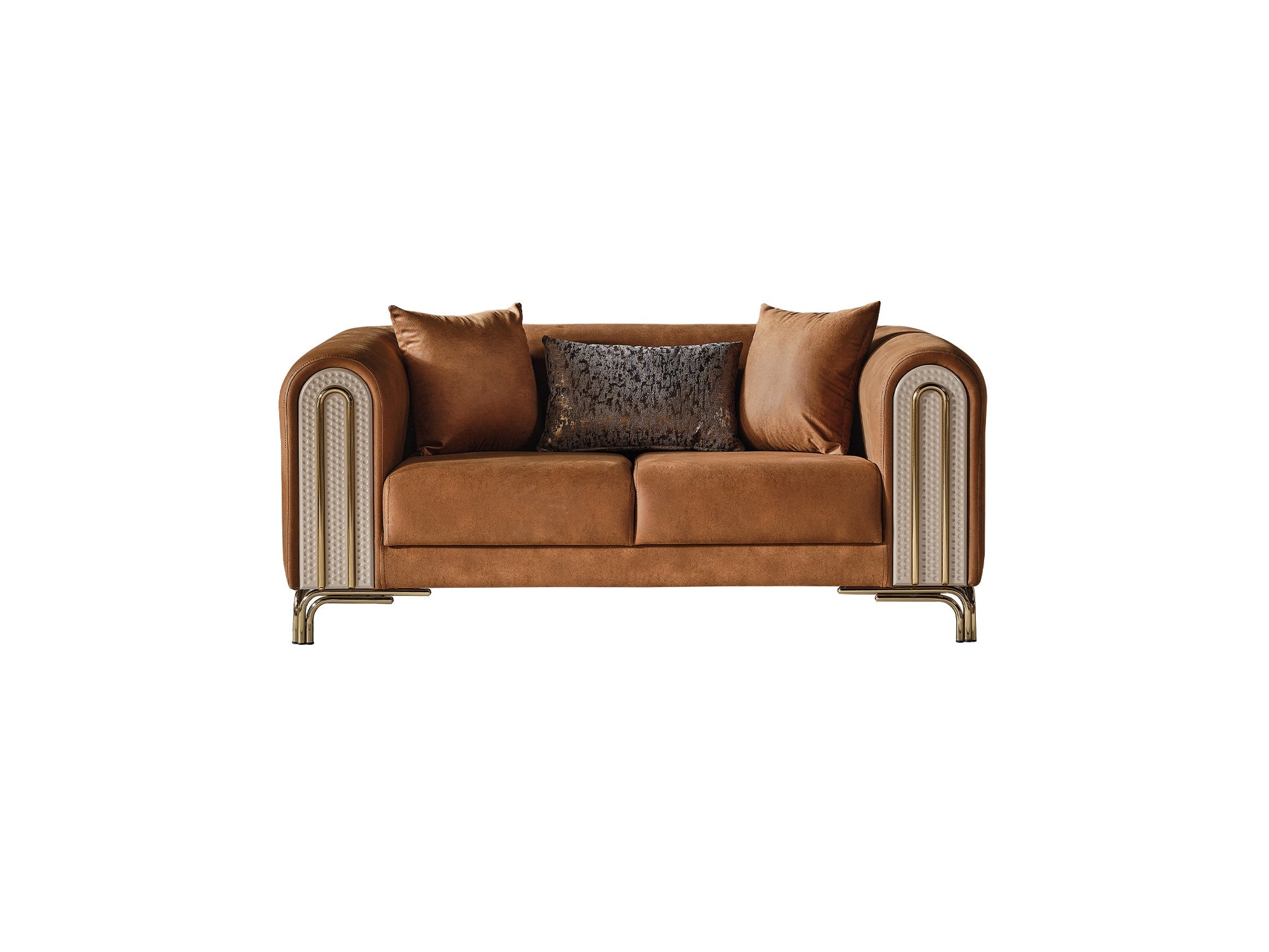 Paris Stationary Loveseat in Brown