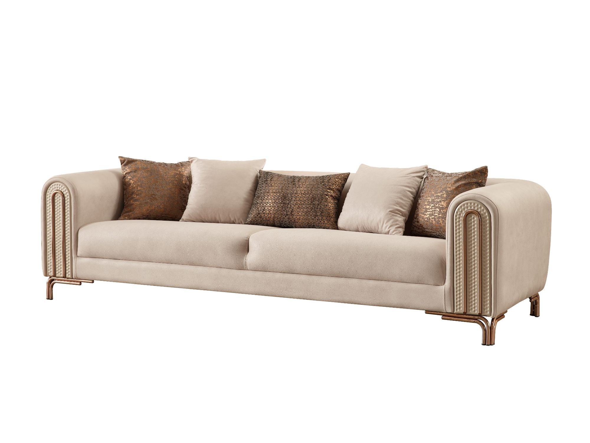 Paris Stationary 4 Seat Sofa in Cream