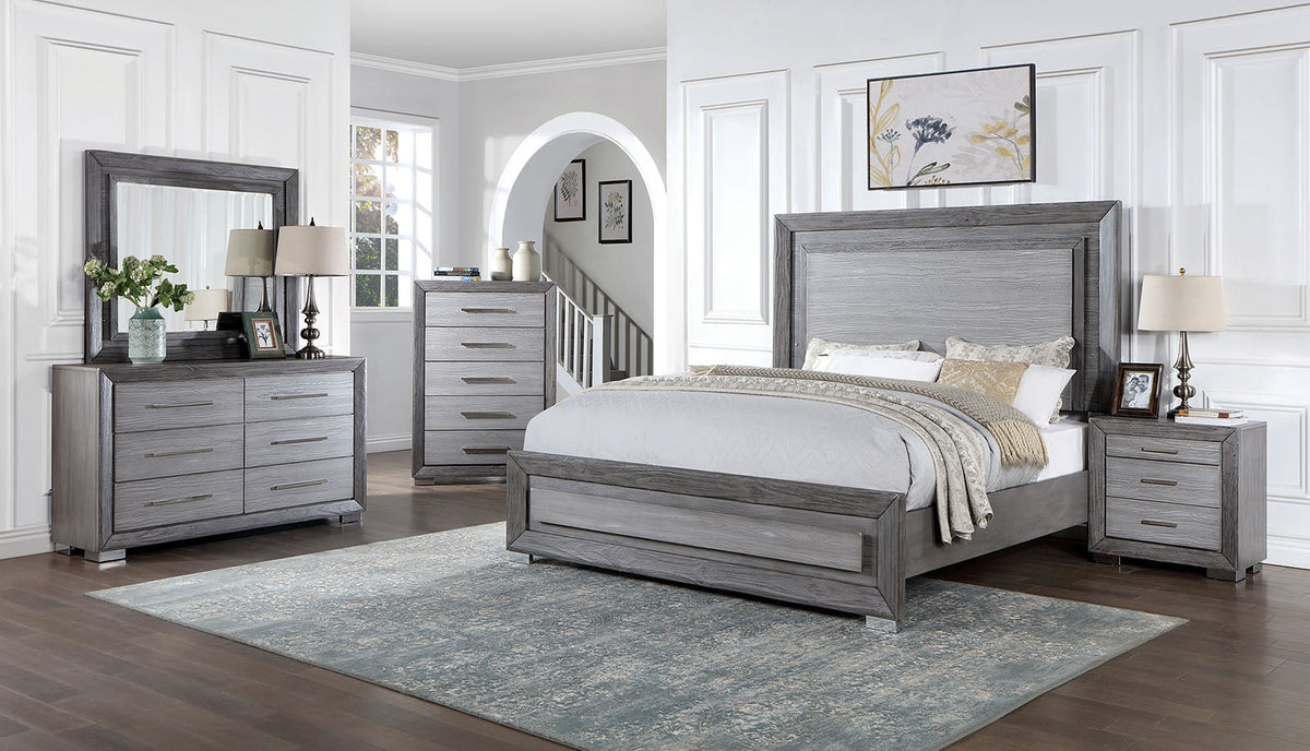 Raiden Gray Transitional Bedroom Set