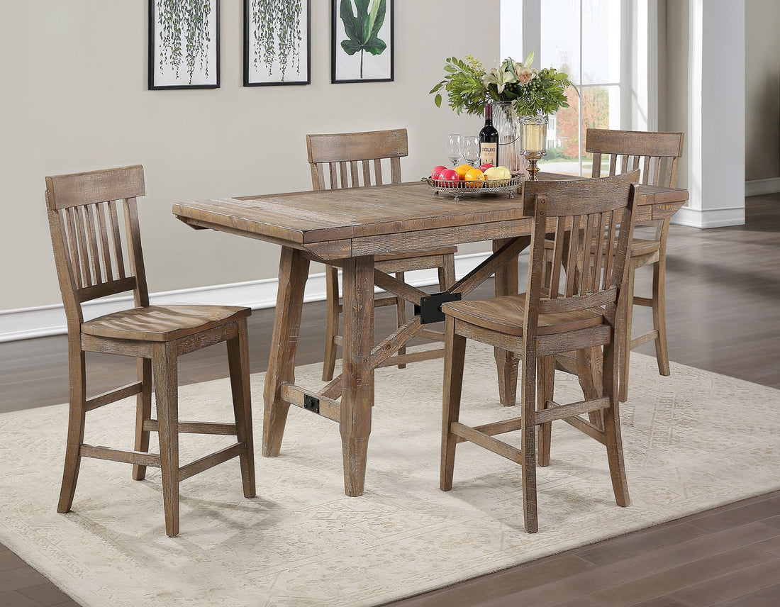 Riverdale Driftwood Counter Height Dining Set