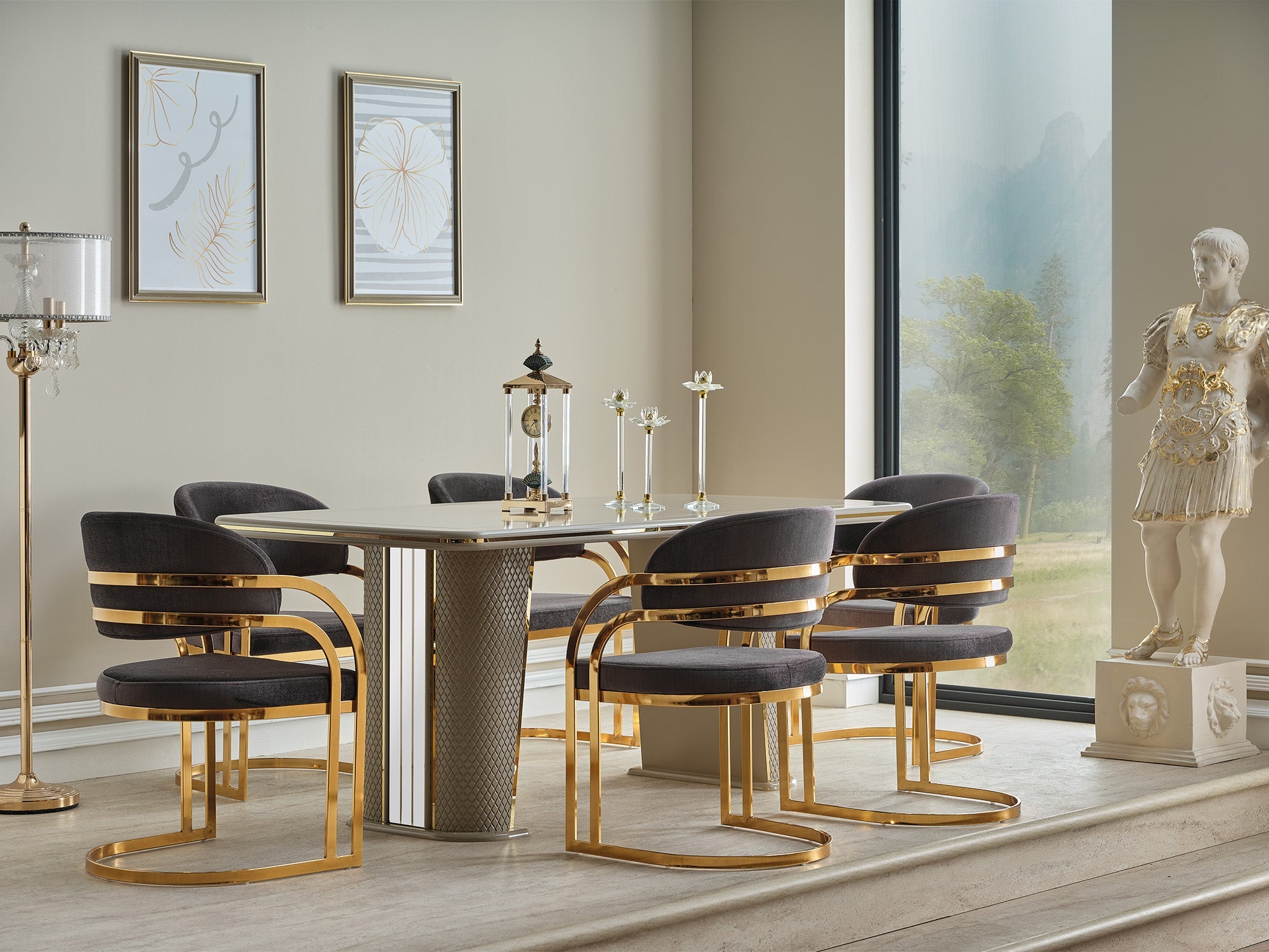 Romans Dining Chair in Grey