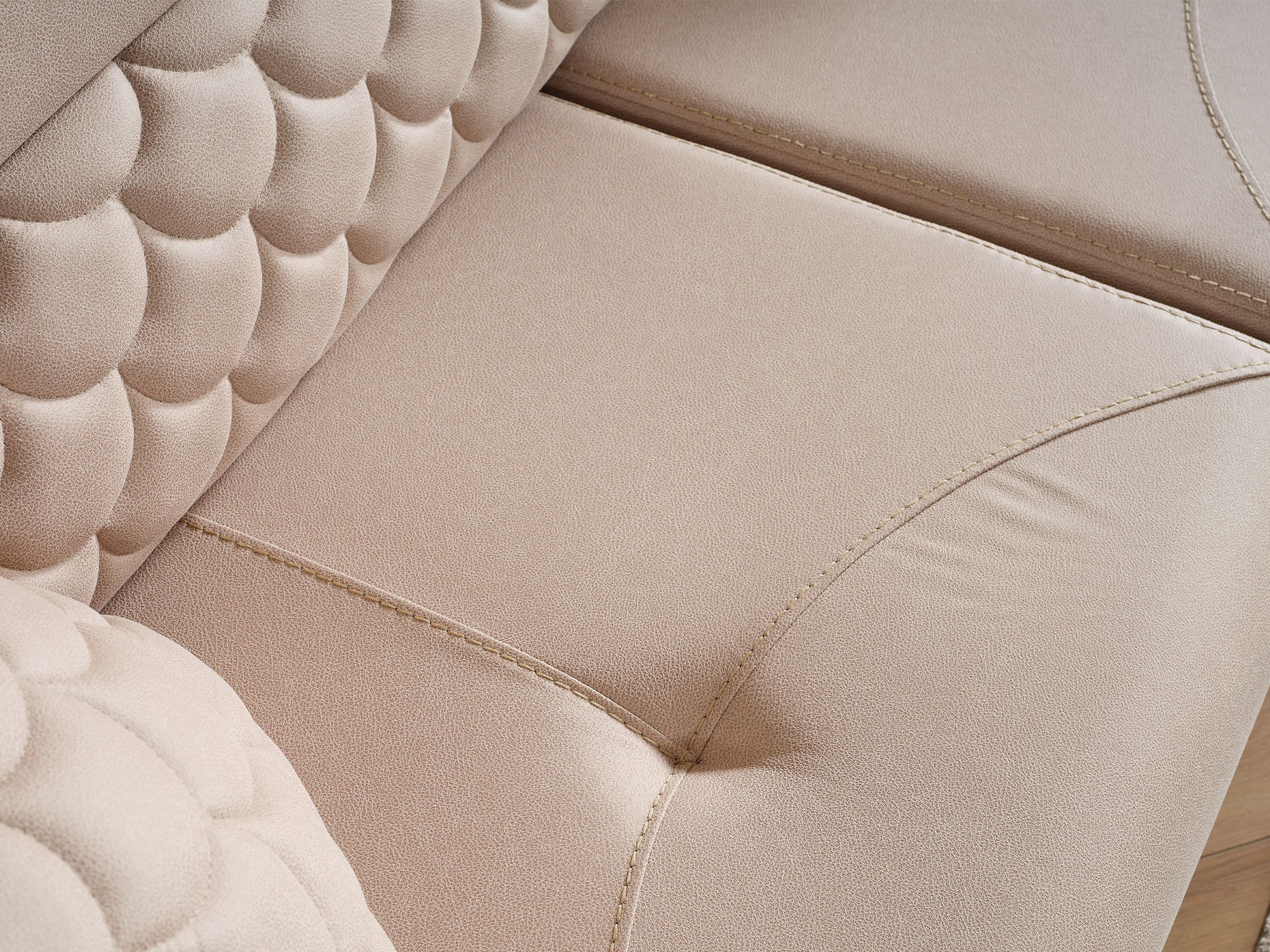 Ruby Convertible Loveseat in Beige