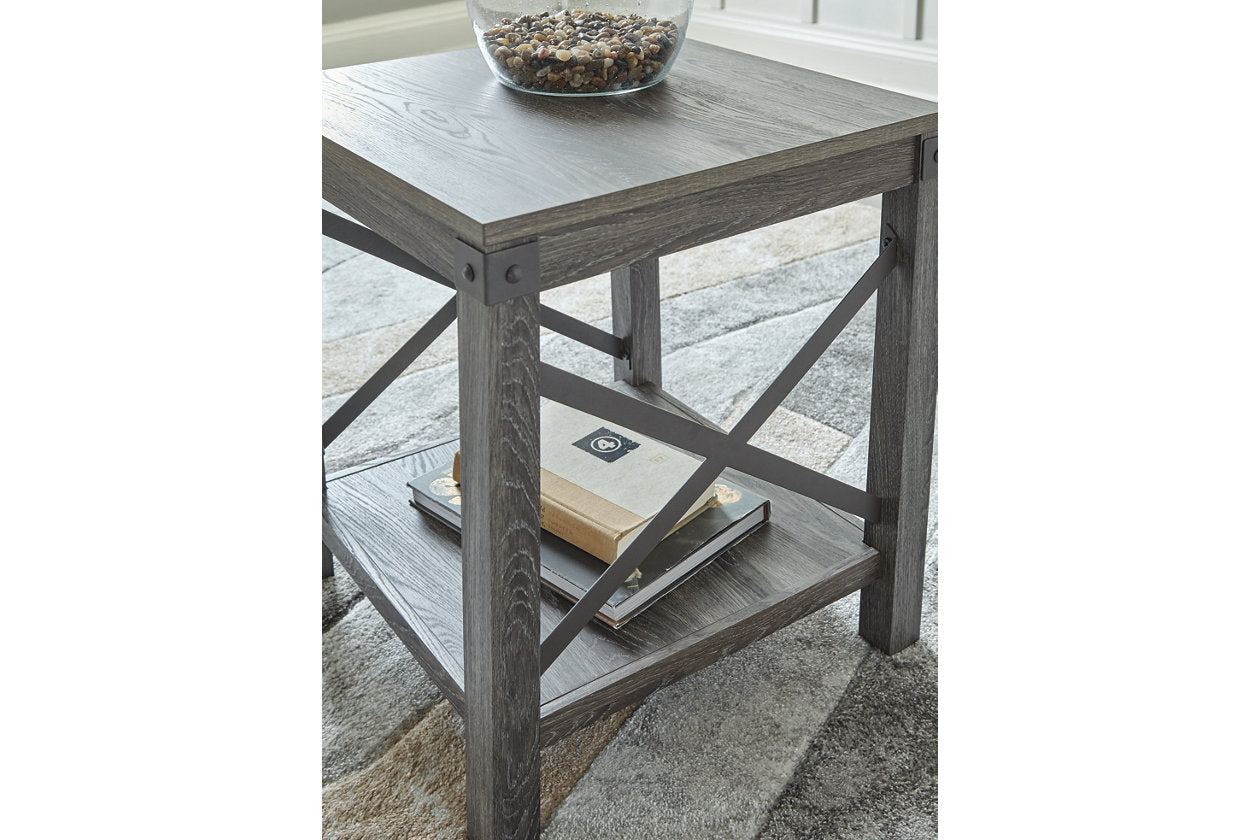 Freedan Grayish Brown Lift-top Coffee Table, 2 End Tables and Console - Ashley - Luna Furniture