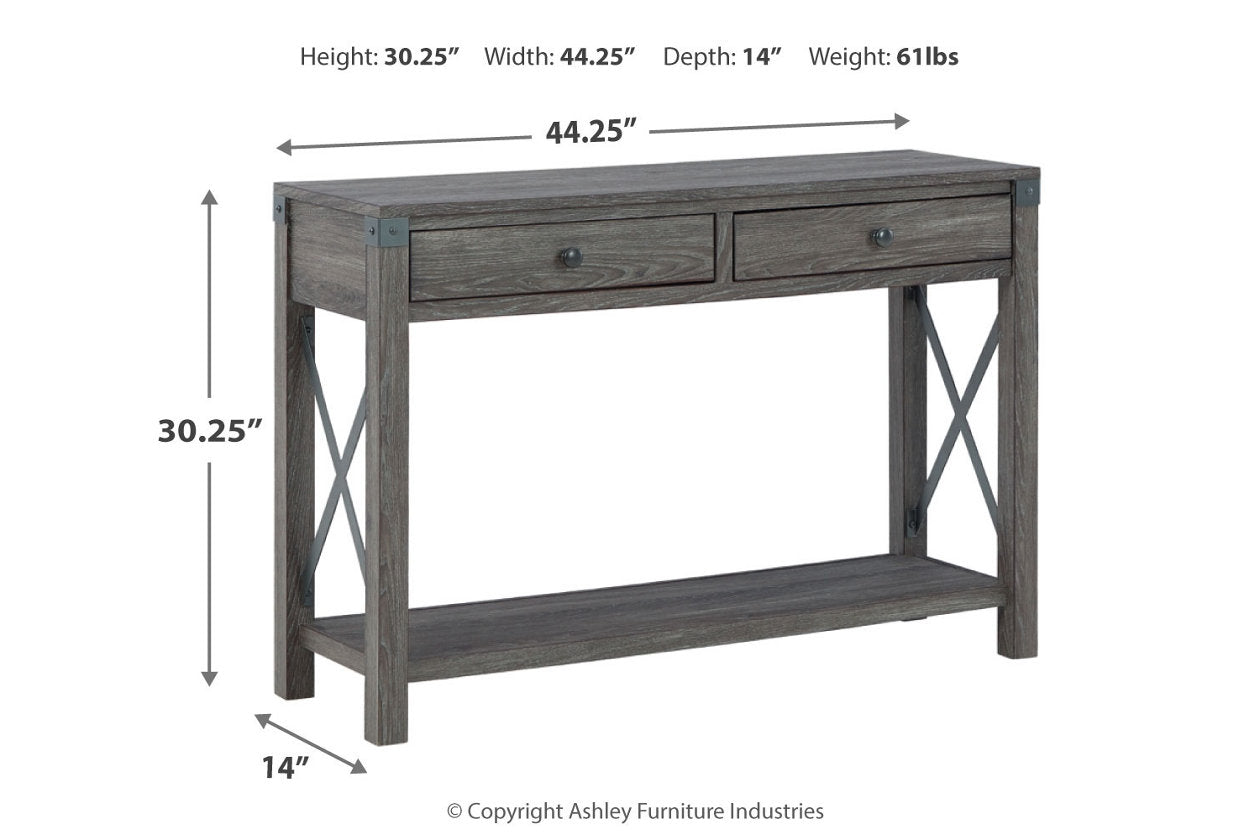 Freedan Grayish Brown Lift-top Coffee Table, 2 End Tables and Console - Ashley - Luna Furniture