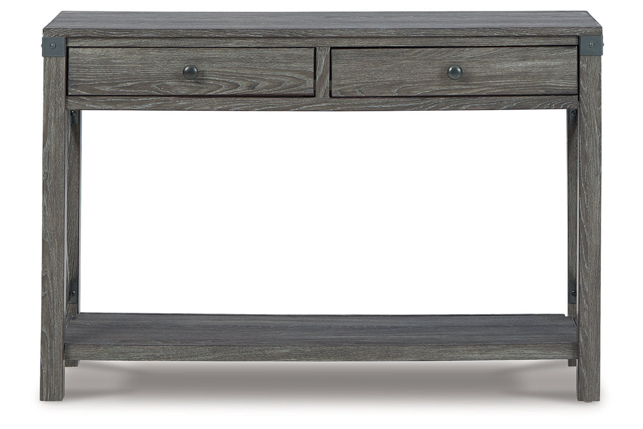 Freedan Grayish Brown Lift-top Coffee Table, 2 End Tables and Console - Ashley - Luna Furniture
