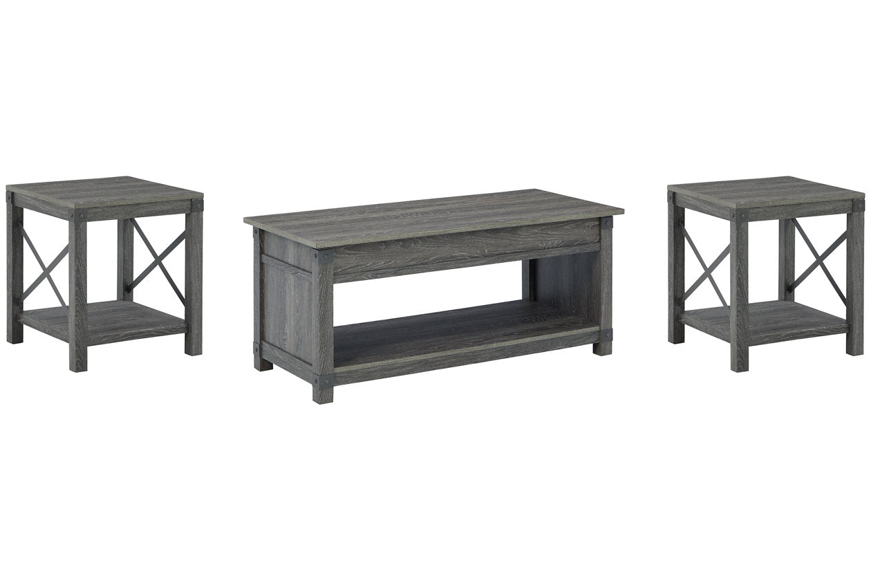 Freedan Grayish Brown Coffee Table and 2 End Tables - Ashley - Luna Furniture