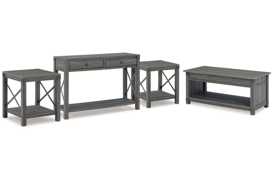 Freedan Grayish Brown Lift-top Coffee Table, 2 End Tables and Console - Ashley - Luna Furniture
