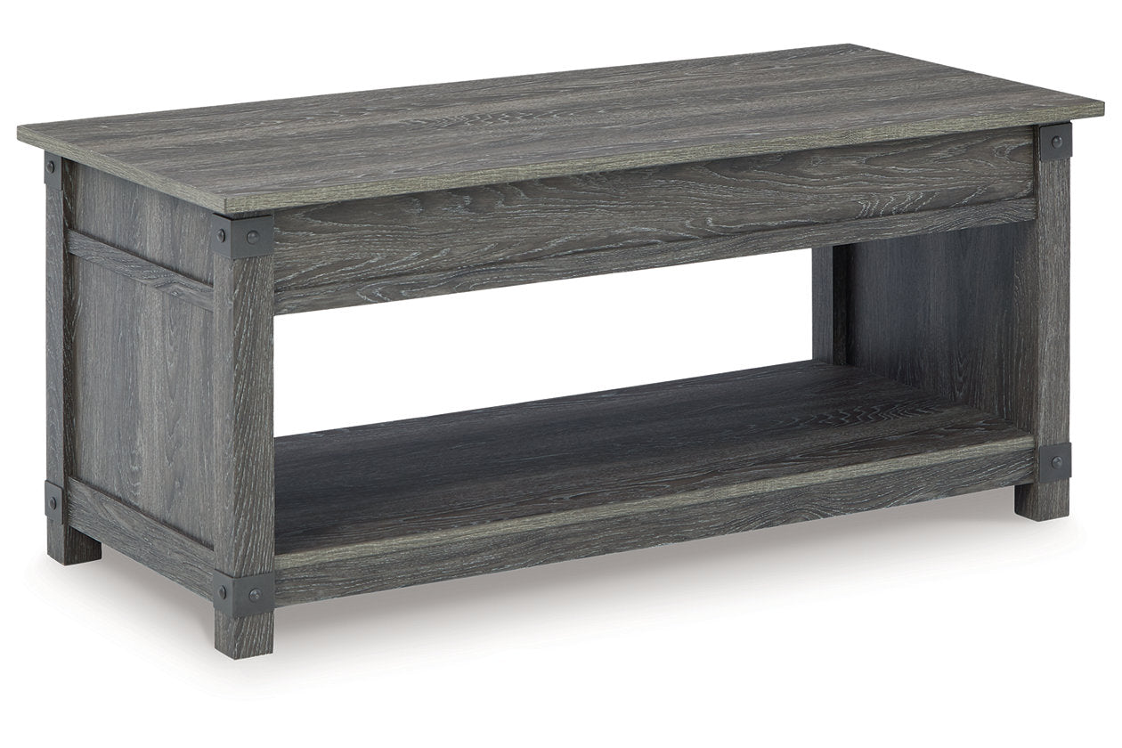 Freedan Grayish Brown Lift-top Coffee Table, 2 End Tables and Console - Ashley - Luna Furniture