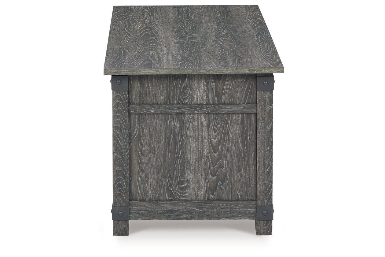 Freedan Grayish Brown Lift-top Coffee Table, 2 End Tables and Console - Ashley - Luna Furniture