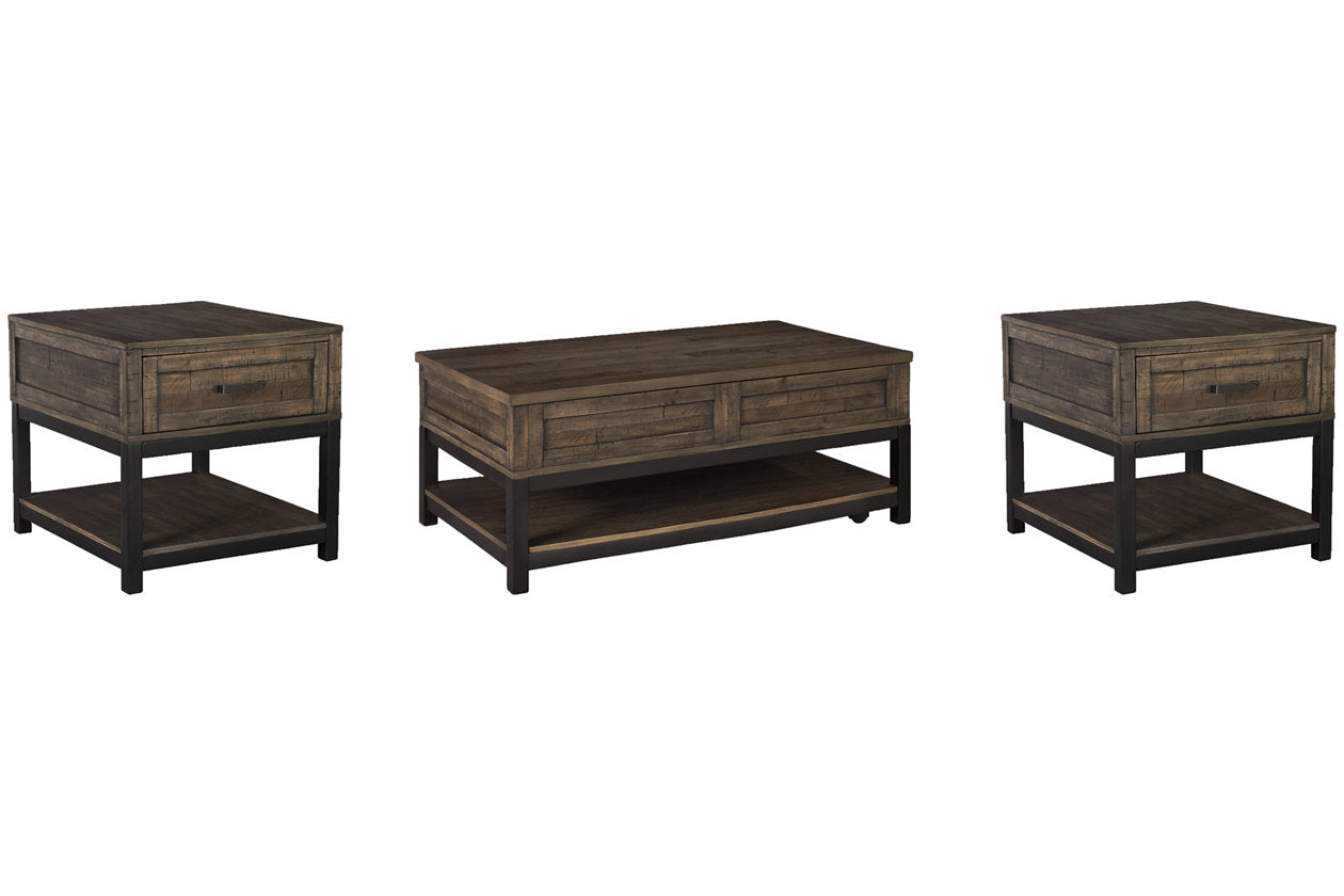 Johurst Grayish Brown Lift-top Coffee Table and 2 End Tables - Ashley - Luna Furniture
