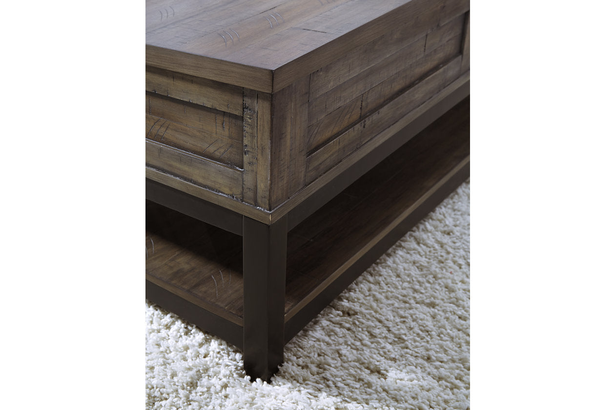 Johurst Grayish Brown Lift-top Coffee Table and 2 End Tables - Ashley - Luna Furniture