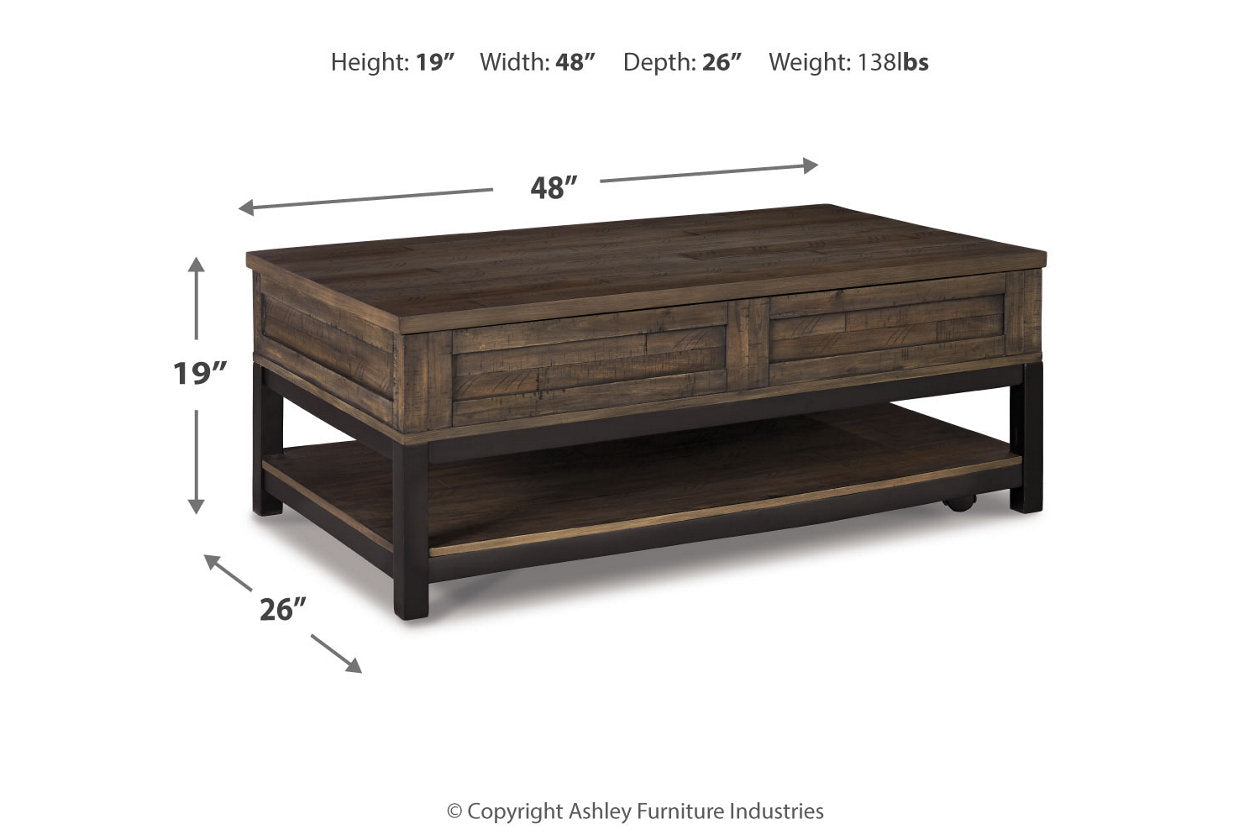 Johurst Grayish Brown Lift-top Coffee Table and 2 End Tables - Ashley - Luna Furniture