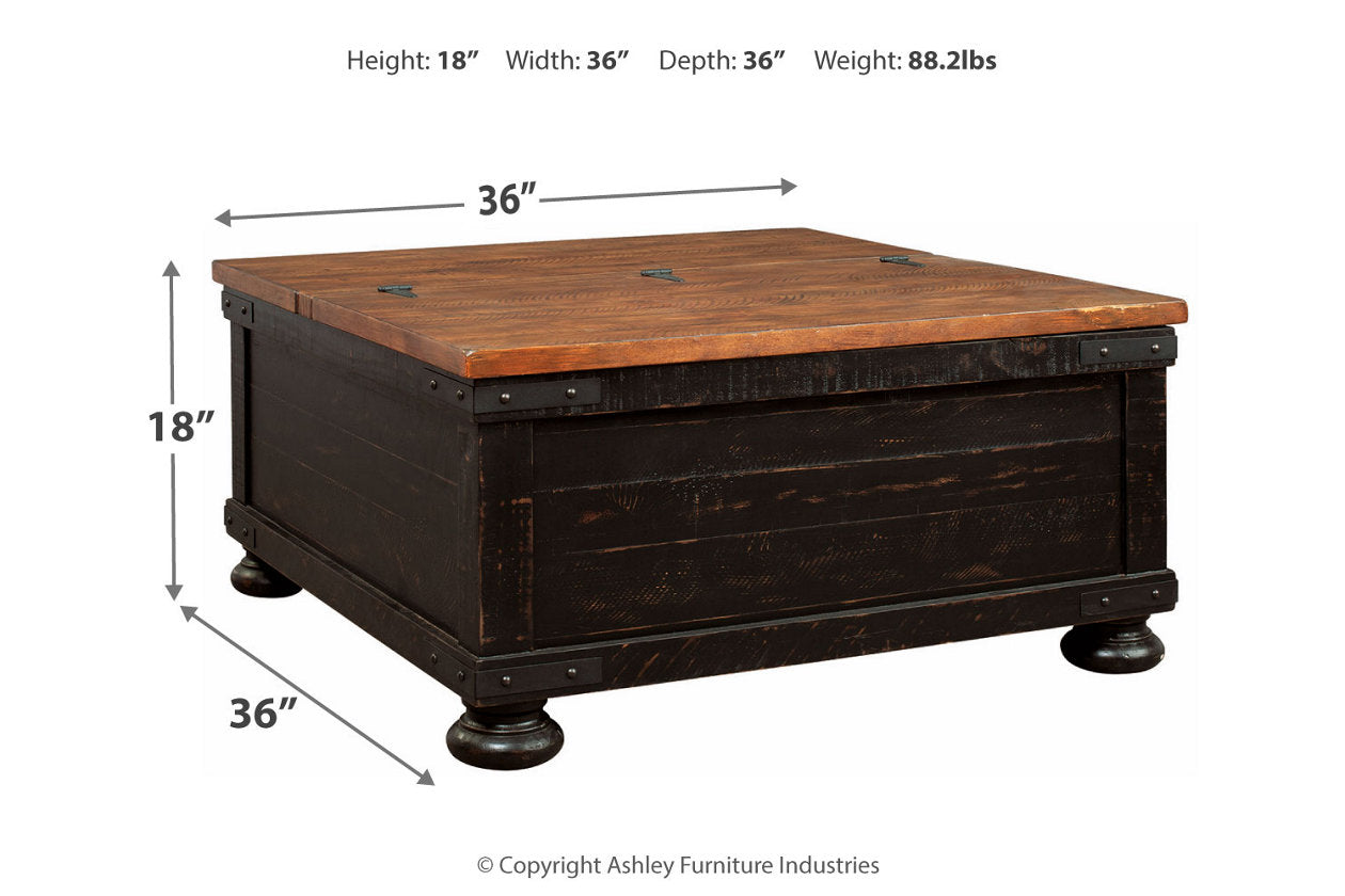 Valebeck Black/Brown Coffee Table and 2 Chairside End Tables - Ashley - Luna Furniture