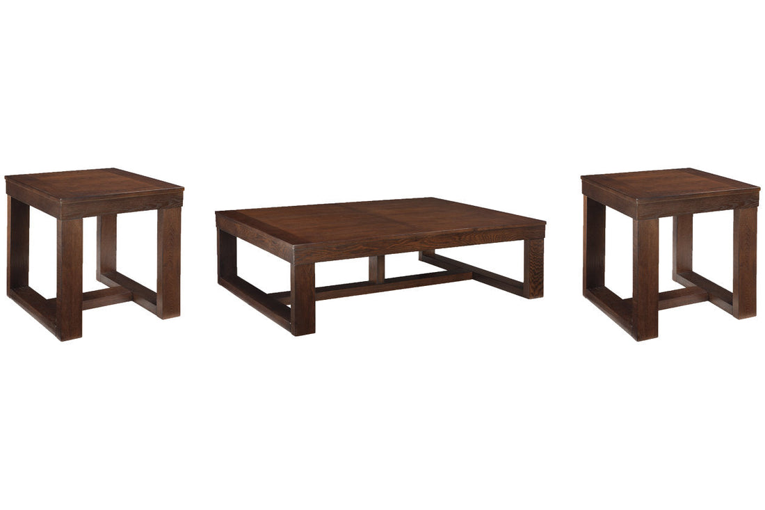Watson Dark Brown Coffee Table and 2 End Tables - Ashley - Luna Furniture