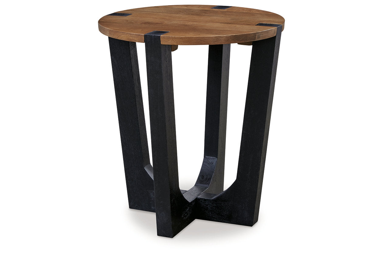 Hanneforth Brown/Black Coffee Table and 2 End Tables - Ashley - Luna Furniture