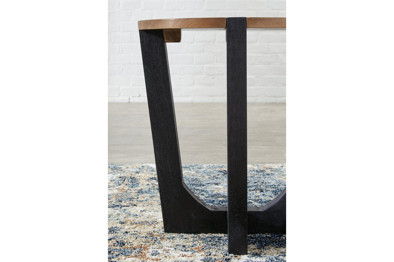 Hanneforth Brown/Black Coffee Table and 2 End Tables - Ashley - Luna Furniture