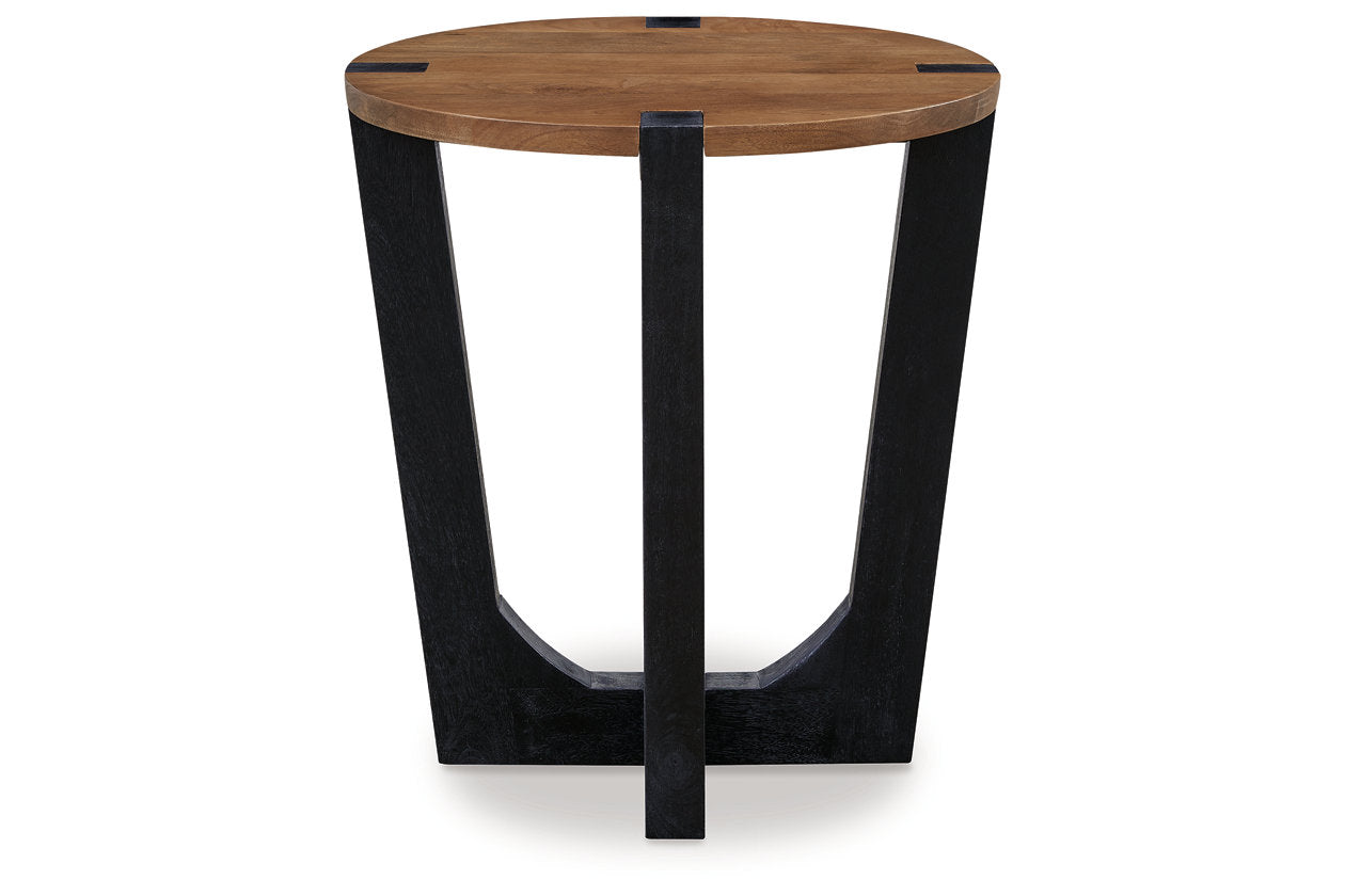 Hanneforth Brown/Black Coffee Table and 2 End Tables - Ashley - Luna Furniture