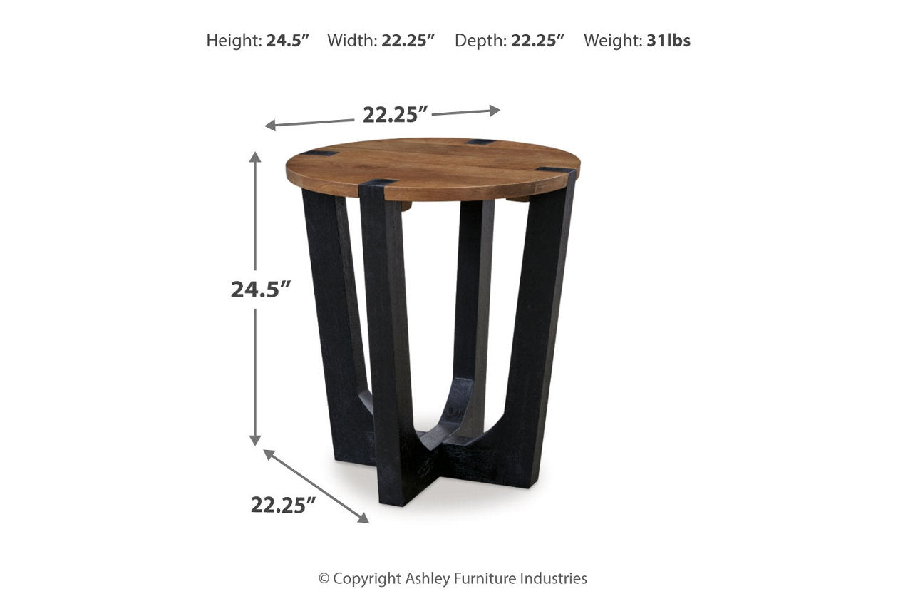 Hanneforth Brown/Black Coffee Table and 2 End Tables - Ashley - Luna Furniture