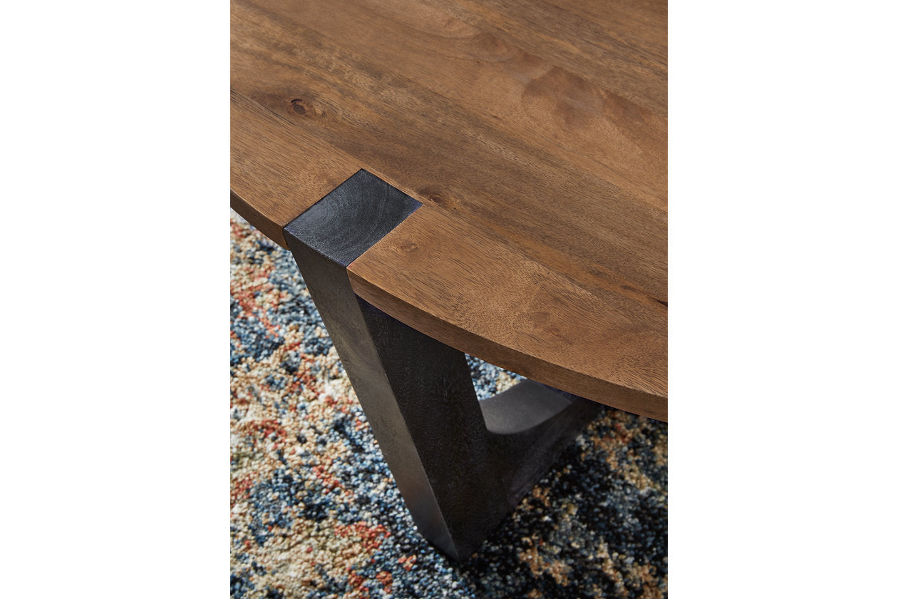 Hanneforth Brown/Black Coffee Table and 2 End Tables - Ashley - Luna Furniture
