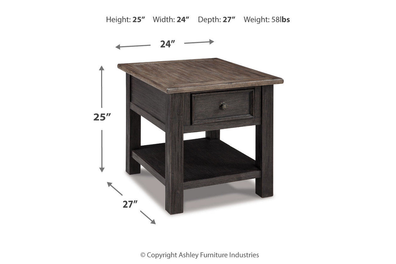 Tyler Creek Grayish Brown/Black Coffee Table and 2 End Tables - Ashley - Luna Furniture