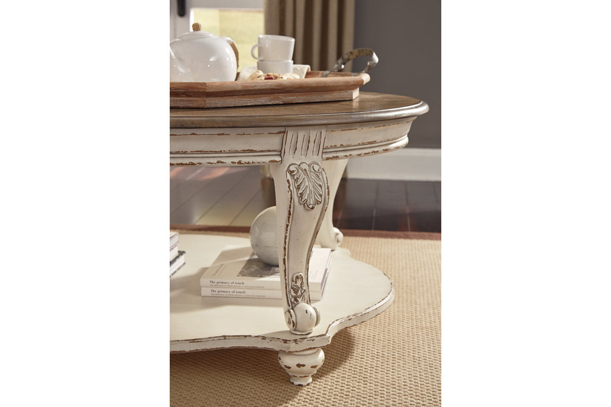 Realyn White/Brown Coffee Table and 2 End Tables - Ashley - Luna Furniture