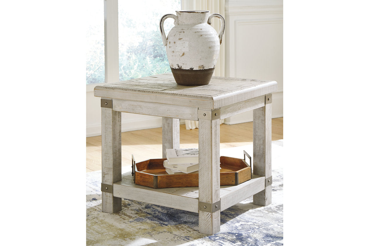 Carynhurst White Wash Gray Coffee Table and 2 End Tables - Ashley - Luna Furniture