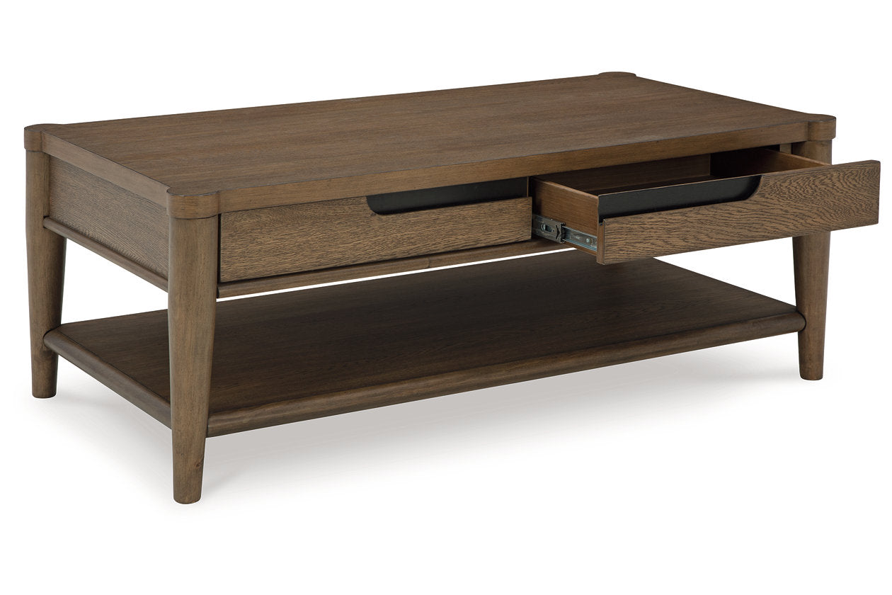 Roanhowe Brown Coffee Table and 2 End Tables - Ashley - Luna Furniture