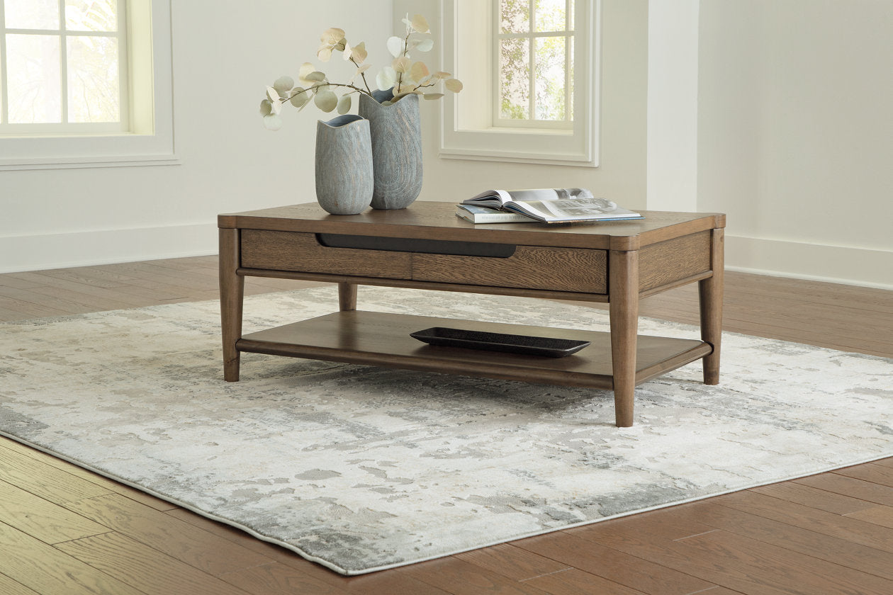 Roanhowe Brown Coffee Table and 2 End Tables - Ashley - Luna Furniture