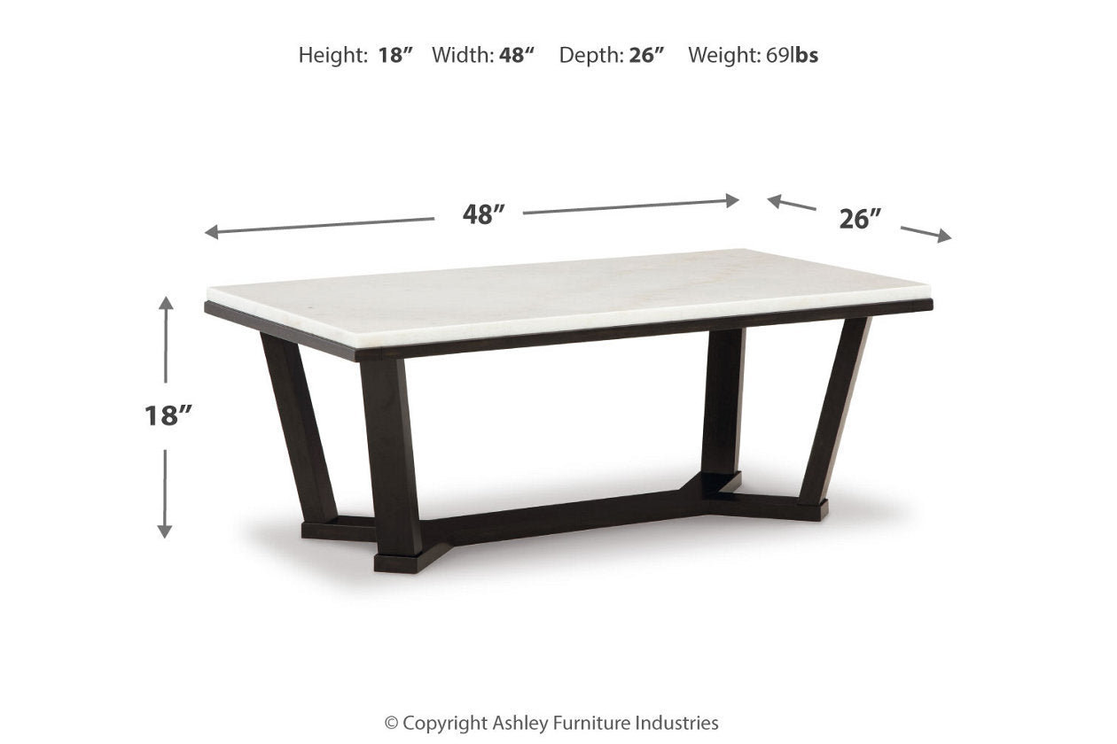Fostead White/Espresso Coffee Table and 2 Ends - Ashley - Luna Furniture