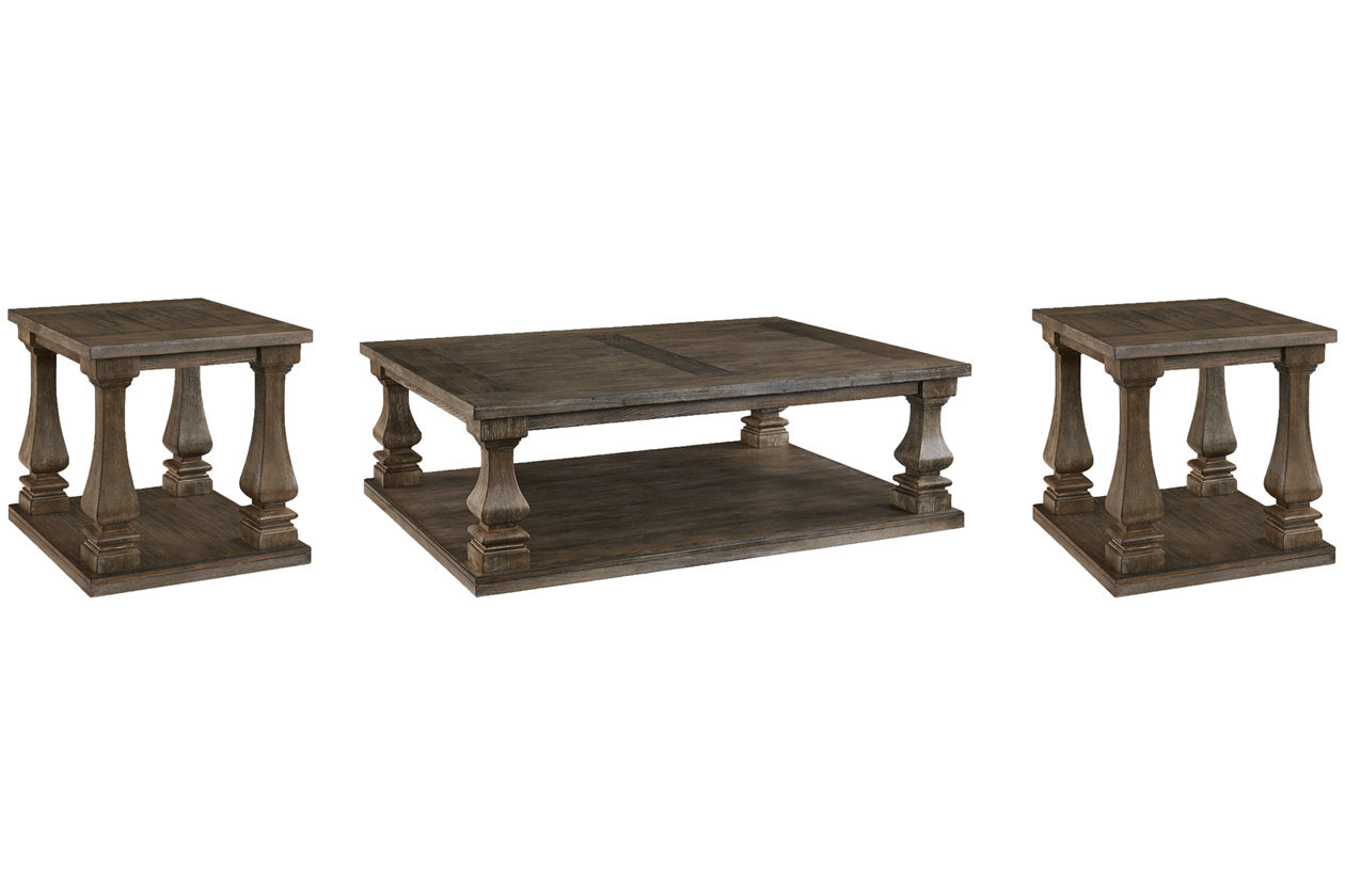 Johnelle Gray Coffee Table and 2 End Tables - Ashley - Luna Furniture