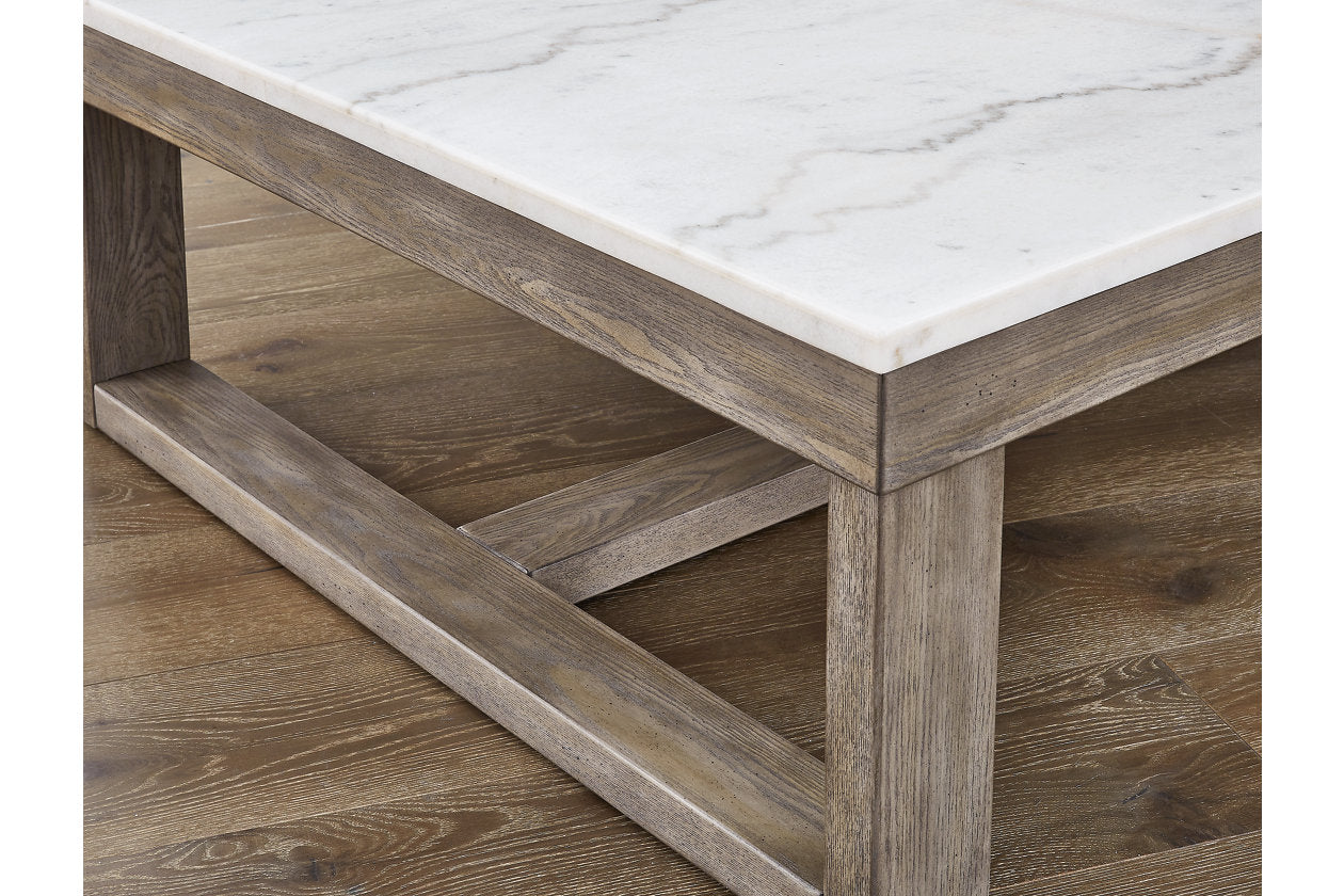 Loyaska Brown/Ivory Coffee Table and 2 End Tables - Ashley - Luna Furniture