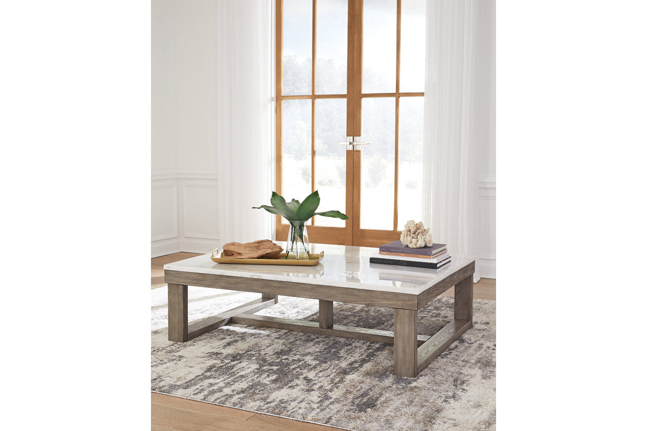 Loyaska Brown/Ivory Coffee Table and 2 End Tables - Ashley - Luna Furniture