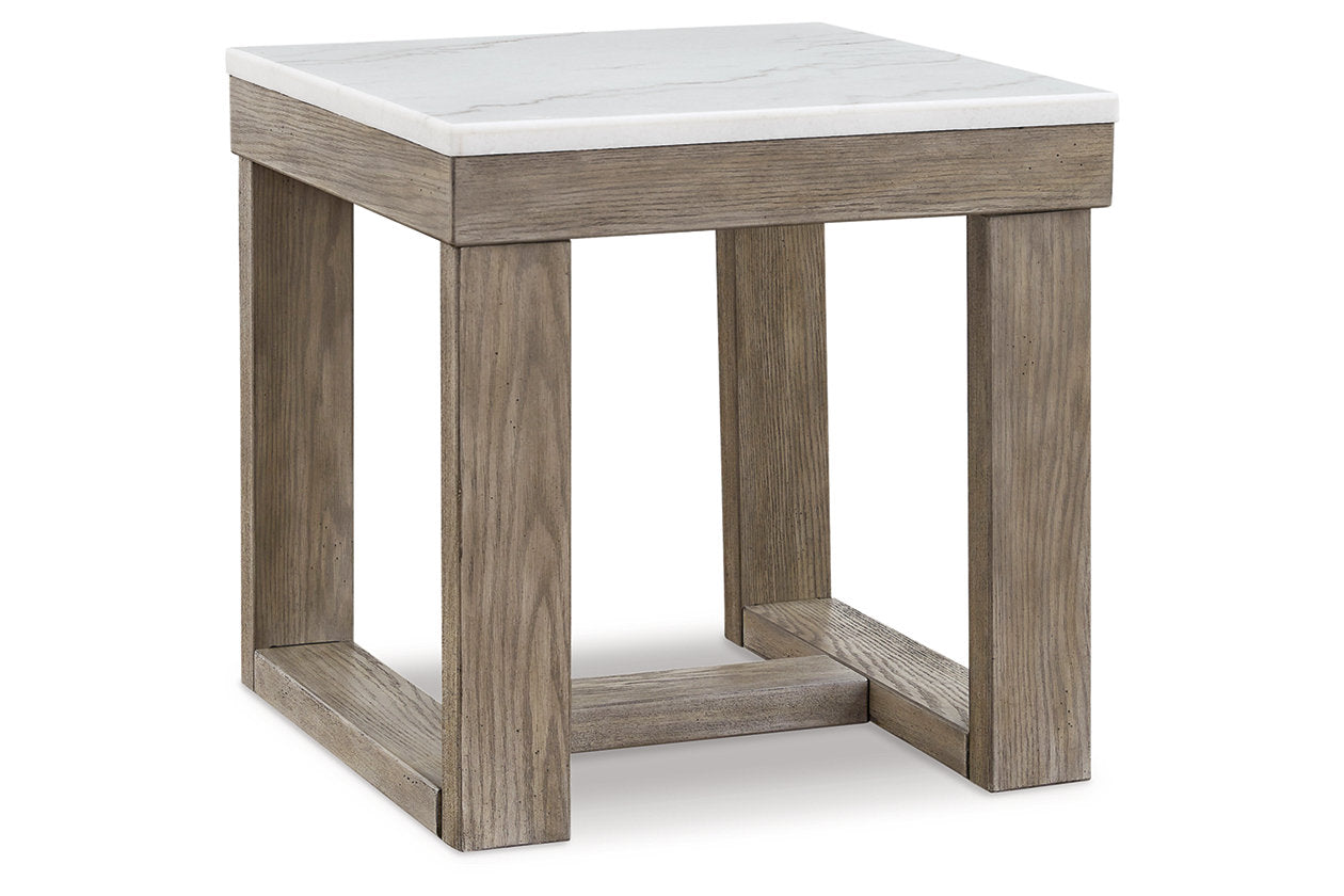 Loyaska Brown/Ivory Coffee Table and 2 End Tables - Ashley - Luna Furniture