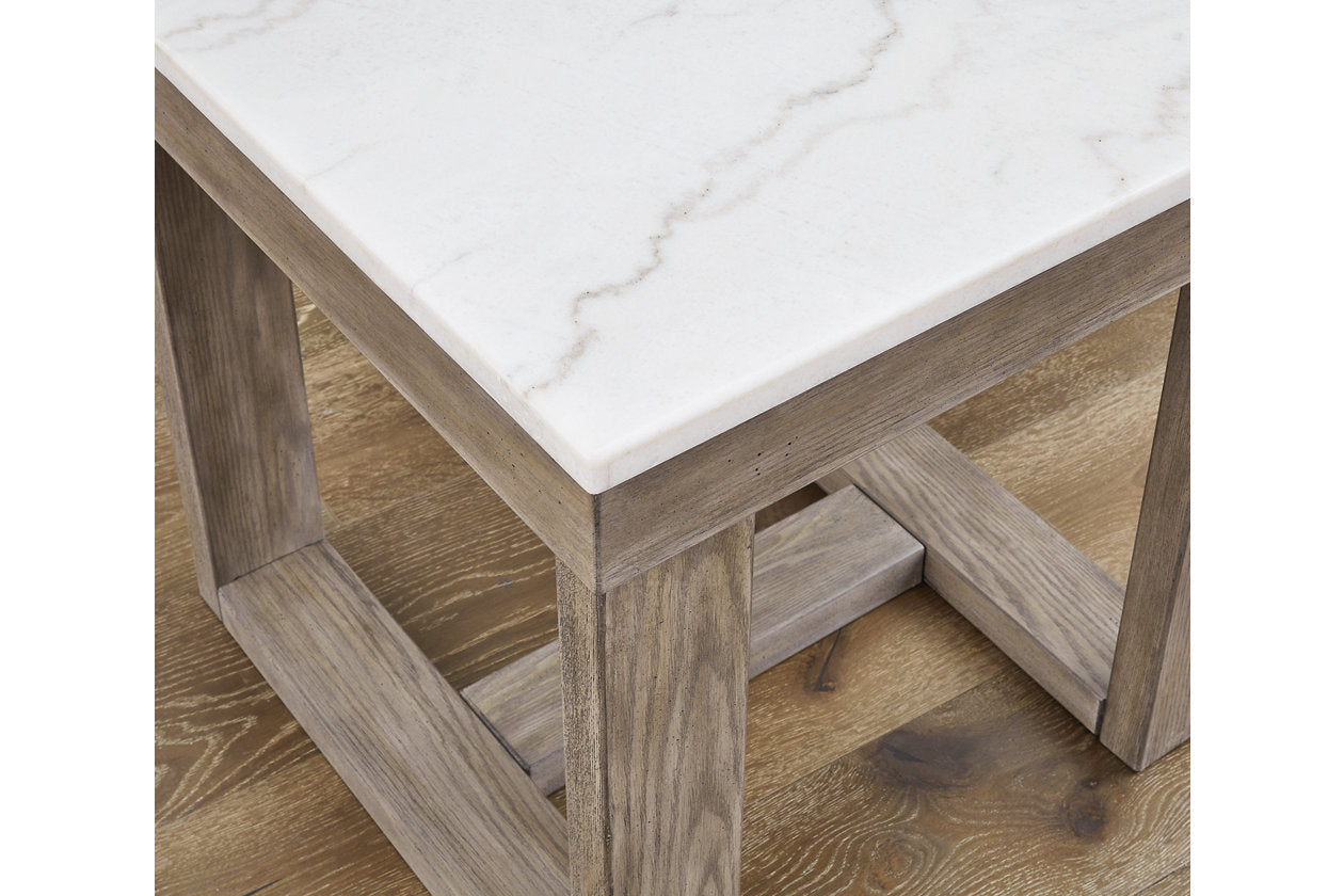 Loyaska Brown/Ivory Coffee Table and 2 End Tables - Ashley - Luna Furniture